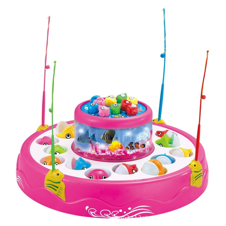 Esaierr Kids Fishing Toys Games Electric Magnet Pole Fish Desktop