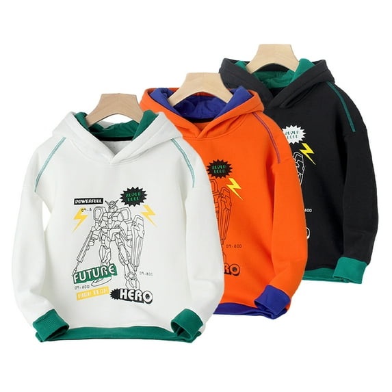 Esaierr Kids Baby Boys Girls Winter Warm Sweatsuit Outerwear Teen Thick Fleece Sweatshirt,2-12Y Toddler Pullover Hoodie Winter Sweat Coat