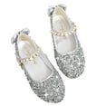 thumbnail image 1 of Esaierr Kids Girl's Bow Mary Jane Littler Girls Dress Shoes Toddler Ballet Princess Flats with Rhinestone Strap for Party Wedding School（Toddler/Little Kid/）, 1 of 9