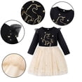 thumbnail image 1 of Esaierr Kids Girls Casual Dresses Toddler Crewneck Dress Long Sleeve Cotton Cartoon Princess Dress for 3-8Y, 1 of 6