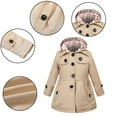 thumbnail image 1 of Esaierr Toddler Girls Hooded Trench Coat Kids Cotton Jacket Dress Outerwear Winter Warm Trench Jacket for 2-13Y, 1 of 5