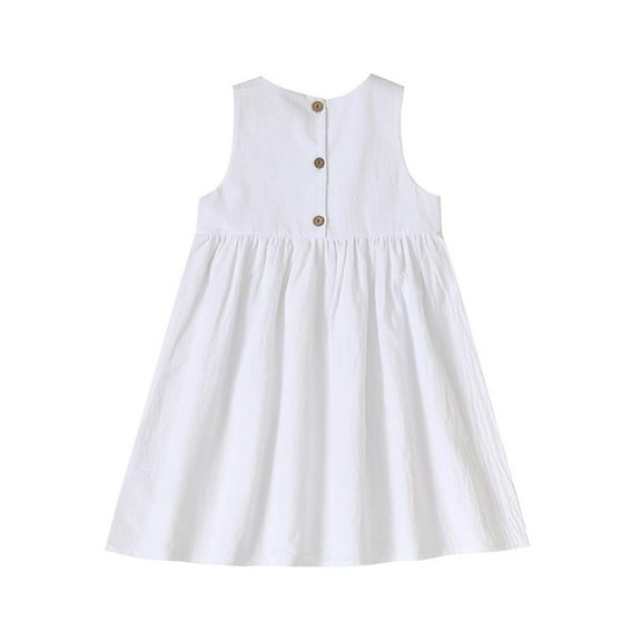 Esaierr Kids Girls Dress,Young Girl Cotton Linen Sleeveless Dress Toddler Tank Skirt Dress