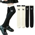 thumbnail image 1 of Esaierr Kids Girls Knee High Socks Big Girls Stockings Tube Socks Dress Socks Toddler Baby Girls Cotton Tube Uniform Stockings 2 Pairs for 3-12Y, 1 of 7