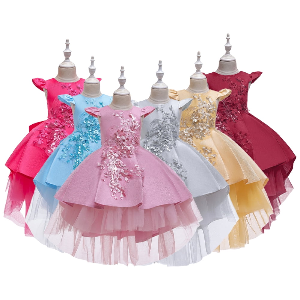Girls Tulle Lace Glitter Dress With Belt – Vintage Style Knee-Length Dress For Weddings, Parties, Pageants - View #2