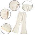 thumbnail image 1 of Esaierr Kids Girls Winter Flare Pants for Toddler Long Bell Bottom Warm Comfortable Pants for 3-13Y, 1 of 5