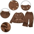 thumbnail image 1 of Esaierr Kids Newborn Baby Girls Clothes Outfits for 2PCS Toddler Baby Knit Sweatshirt + Pants Cute Buttons Autumn Winter Long Sleeve Clothes for 9M-6Y, 1 of 5
