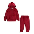 thumbnail image 1 of Esaierr Kids Newborn Velour Sweatshirt Set for Boys Girls 2PCS Baby Winter Sweatsuits Jogging Outfits 9m-13y Toddler Autumn Velour Tracksuit Set with Hoodie, 1 of 7