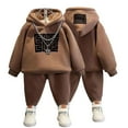 thumbnail image 1 of Esaierr Kids Pullover Hoodies Sweatpants 2PCS Outfit Set for Baby Fleece Sweatshirt + Jogger Pants Comfortable Thickened Clothes for Toddler Boys for 1-6Y, 1 of 5
