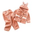 thumbnail image 1 of Esaierr Kids Toddler Baby 2pcs Hoodie Bathrobe Pajamas Set,Newborn Rabbit Ears Fleece Robes Pajamas,Toddler Boys Girls Night-Robe, 1 of 1