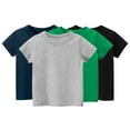 thumbnail image 1 of Esaierr Kids Toddler Baby Boys Girls Summer Shirt Solid Color Short T-Shirt Crew Neck T-Shirt Soft Breathable Cotton Tees，Size 1-9T, 1 of 7