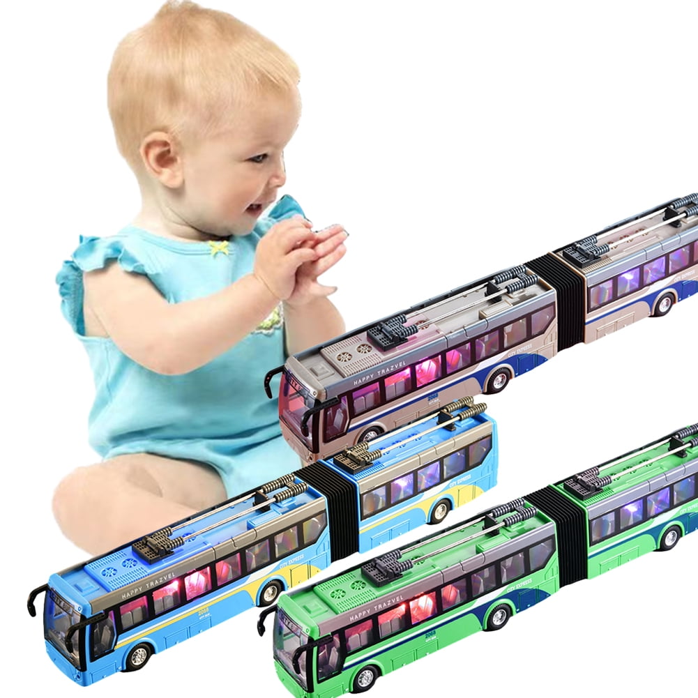 Esaierr Kids Toddler Baby Car Toys Boys Remote Contro Bus Toys Electric Car with Lights Double-Decker Bus Model Toys