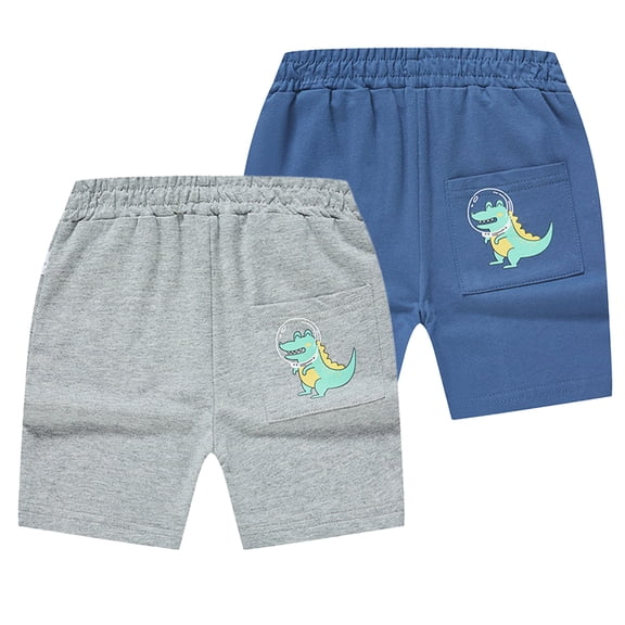 Esaierr Kids Toddler Boys Cotton Shorts Baby Casual Elastic Shorts Solid Comfy Lounge loose Shorts Pants with Pockets 1-8Years
