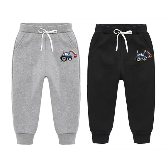 Esaierr Kids Toddler Boys Fall Winter Sweatpants Fleece Active Pants Thick Warm Elastic Waist Solid Casual Jogger Pants for 1-12Y