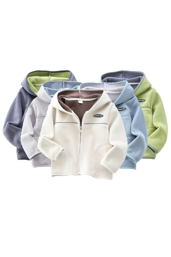 Kids Toddler Boys Fleece Sweatshirt Jacket 2-10Y Sweater Outerwear Coat Toddler Full Zip Autumn Winter Hoodie for Kid