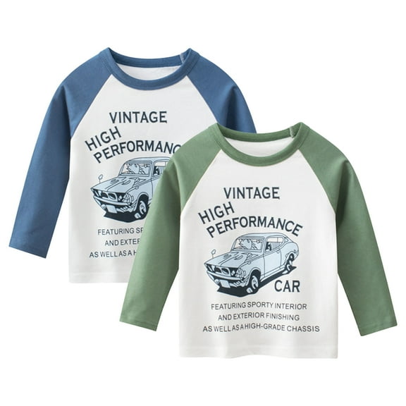 Esaierr Kids Toddler Boys Girls Cotton T-Shirts for Baby Underlay Spring Fall Cartoon Pullover Bottom Shirt Tops Long Sleeve Tees Sweatsuit Undershirts for 1-9Y