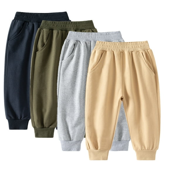 Esaierr Kids Toddler Boys Spring Autumn Jogger Sweatpants Elastic Waist Sweat Pants Jogger Trousers Baby Youth Boys Warm Active Pants for 1-7T