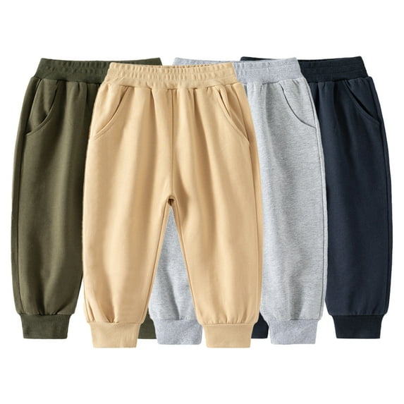 Esaierr Kids Toddler Boys Spring Autumn Jogger Sweatpants Elastic Waist Sweat Pants Jogger Trousers Baby Youth Boys Warm Active Pants for 1-7T