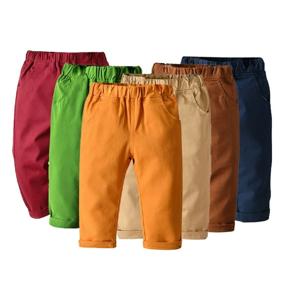 Esaierr Kids Toddler Boys Spring Autumn Pants School Uniform Pants Baby Casual Pants Newborn Elastic Waist Trousers,Size 9M-10Y