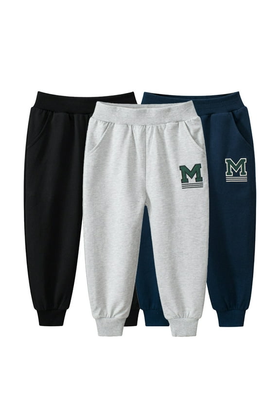 Kids Toddler Boys Spring Fall Elastic Pants Toddler Jogger Pants Kids Casual Bottoms Soft Breathable Trousers Long Pants Kid Boys Active Sweatpants,Sizes 1T-8T