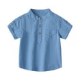 thumbnail image 1 of Esaierr Kids Toddler Boys Summer Shirt Baby Shirts T Shirt Short Sleeve Little Boys Comfortable Breathable Casual Cotton Shirt Tops for 1-6Years Old, 1 of 6