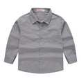 thumbnail image 1 of Esaierr Kids Toddler Dress Shirts Long Sleeve Lapel Button down Little Kids Boys Girls Shirts Coats Fall Solid Color Tops, 1 of 7