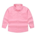 thumbnail image 1 of Esaierr Kids Toddler Dress Shirts Long Sleeve Lapel Button down Little Kids Boys Girls Shirts Coats Fall Solid Color Tops, 1 of 7