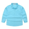 thumbnail image 1 of Esaierr Kids Toddler Dress Shirts for Boys Girls Long Sleeve Lapel Shirt with Buttons Spring Fall Solid Color Tops 4-12T, 1 of 7