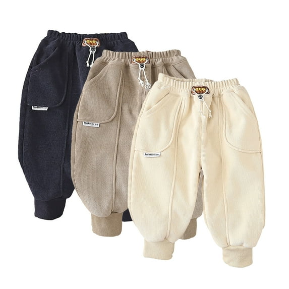 Esaierr Kids Toddler Fall Winter Sweatpants joggers for Boys Girls, Baby Fleece Pants Thick Warm Athletic Pants Elastic Waist Active Pants loose Casual Newborn Padded Trousers for 5M-5 Years