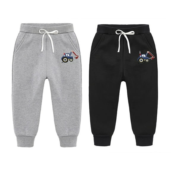 Esaierr Kids Toddler Fleece Pants for Boys,1-12Y Thick Warm Trousers Solid Winter Jogger Pants Baby Fall Winter Sweatpants