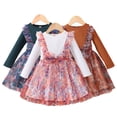 thumbnail image 1 of Esaierr Kids Toddler Floral Dresses Little Girls Spring Fall Baby Dresses Kid Casual Princess Skirt Fashion Floral Dresses Infant Girl Clothes 18M-6Years, 1 of 8
