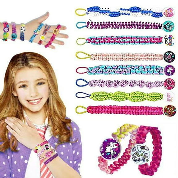 Esaierr Kids Toddler Friendship Bracelet Making Rope Weaver Set for Girls DIY Braided Rope Jewelry Making Kit Materials Toys Girls Birthday Gift 5-10T