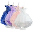 thumbnail image 1 of Esaierr Kids Toddler Girls Dress Flower Girl Princess Dress Baby Bridesmaid Trailing Gown Birthday Outfit for 4-12 Years Old, 1 of 8