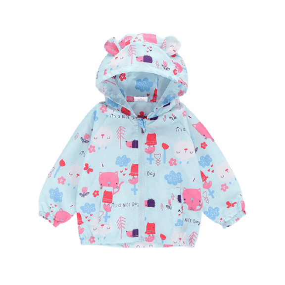 Esaierr Kids Toddler Girls Hooded Spring Fall Outerwear Jacket,School,Travel,Vacation,Daily,Leisure,Party,Gathering,Outing