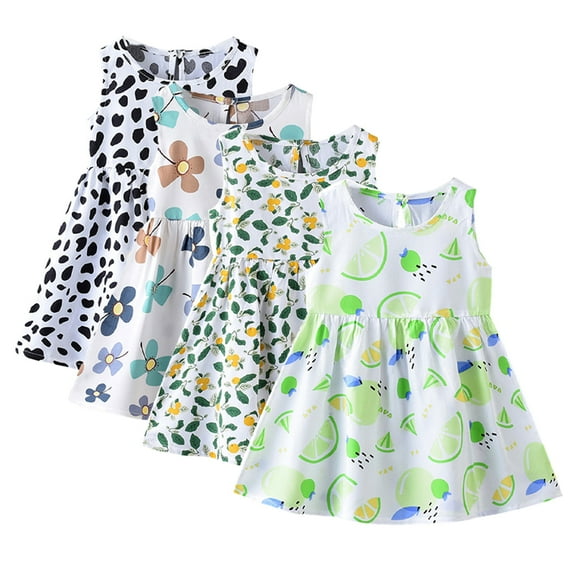 Esaierr Kids Toddler Girls Summer Dress for Girls Baby Floral Dresses Sleeveless Pullover Dresses Casual Dress Little Girls New Dress Skirt Princess Dress for 2-8Years