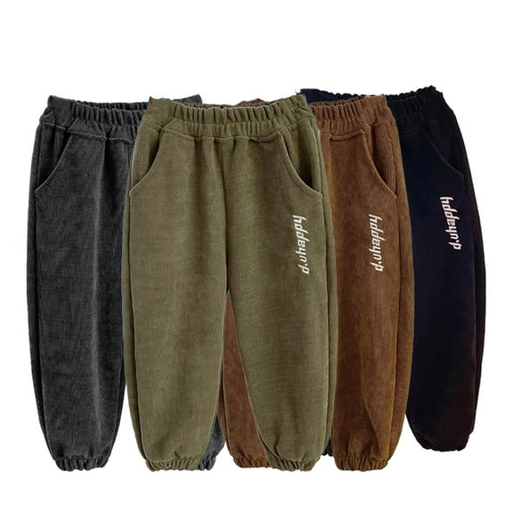 Esaierr Toddler Boys Girls Long Pants Baby Newborn Sweatpants for Kids Jogger Pants Winter Warm Sweatpants for 9M-12Y