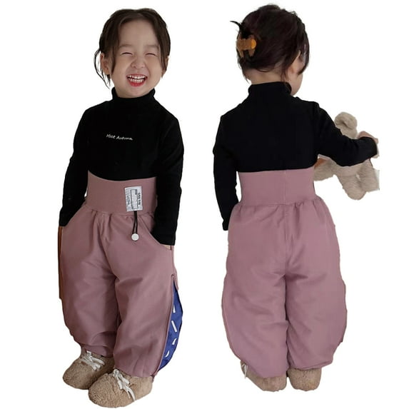 Esaierr Kids Toddler Puffer down Pants for Boys Girls ,Baby Fall Winter Warm down Sweatpants Active Elastic Windproof Down Pants Lightweight Warm Snow Pants ,Size 1-7T