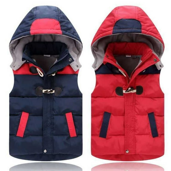 Esaierr Kids Toddler Puffer Vest Jacket Coat for Boys Girls,Baby Fall Winter Hoodie Down Vest Coat Puffer Sleeveless Outwear Lightweight Comfort Zip Thickened Hooded Warm Waistcoat Outwear for 2-10T