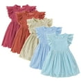 thumbnail image 1 of Esaierr Kids Toddler Short Sleeve Dresses for Girls,Baby Summer Princess Dress Newborn Cute A-line Dress Casual Dress Swing Dresses Ruffle Sleeve Dress for 6M-6T, 1 of 8