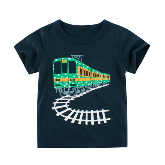 Esaierr Kids Toddler Summer T-Shirt Tees for Boys Short Sleeve TShirt Little Boys Casual T Cartoon Sequin Tops (Boys 1 to 9)