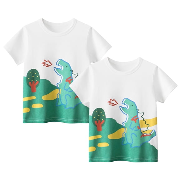 Esaierr Kids Toddler Summer T-Shirt Tees for Boys Short Sleeve TShirt Little Boys Casual T Cartoon Sequin Tops (Boys 1 to 9)