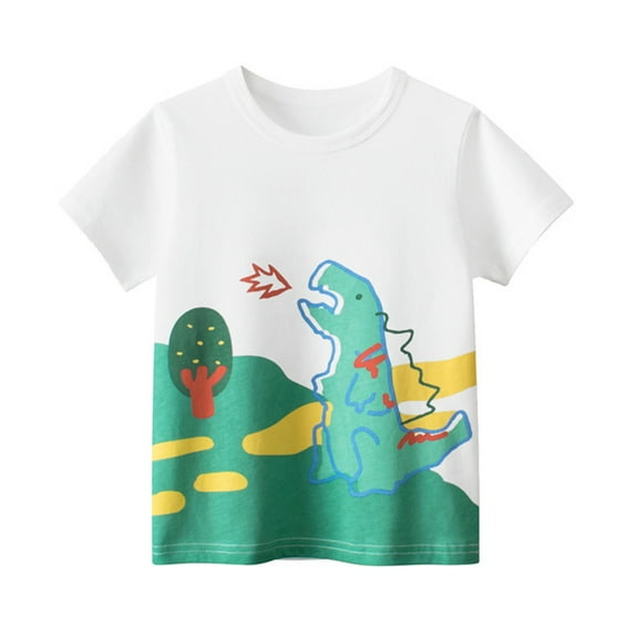 Esaierr Kids Toddler Summer T-Shirt Tees for Boys Short Sleeve TShirt Little Boys Casual T Cartoon Sequin Tops (Boys 1 to 9)