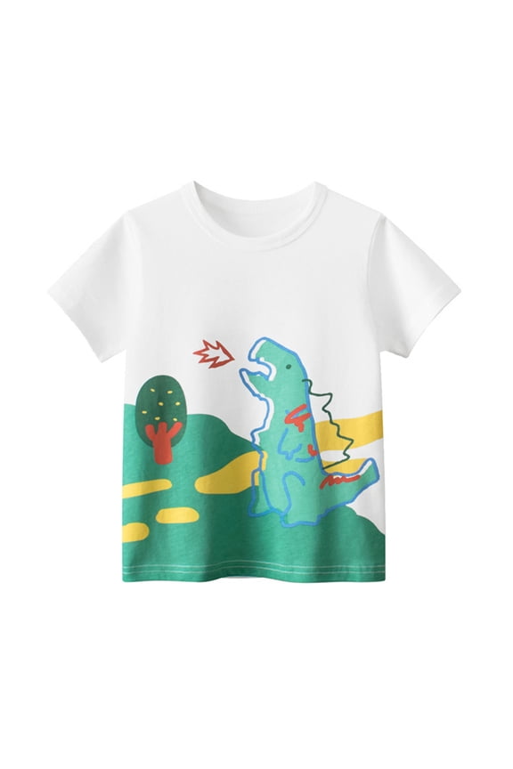 Kids Toddler Summer T-Shirt Tees for Boys Short Sleeve TShirt Little Boys Casual T Cartoon Sequin Tops (Boys 1 to 9)