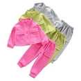 thumbnail image 1 of Esaierr Kids Toddler Sweat Suits Joggers Pants Set for Girls, Little Girls Spring Fall Tracksuits Sweatpants Outfits Baby Solid Color Athletic Zipper Top+ Elastic Trousers Sports Clothes,Size 1-4Y, 1 of 6