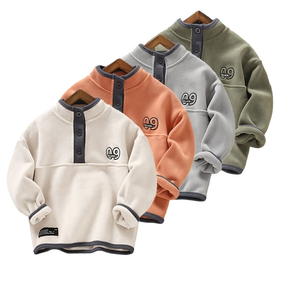 Esaierr Kids Toddler Sweat Top for Boys,Baby Fall Winter Long Sleeve Pullover Active Casual Thickened Warm Big Little Boys Fleece Sweatshirt for 2-12 Years