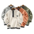 thumbnail image 1 of Esaierr Kids Toddler Sweat Top for Boys,Baby Fall Winter Long Sleeve Pullover Active Casual Thickened Warm Big Little Boys Fleece Sweatshirt for 2-12 Years, 1 of 7