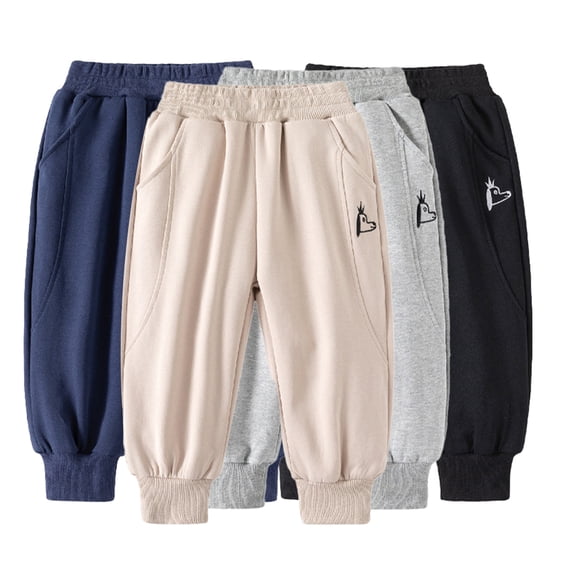 Esaierr Kids Toddler Sweatpants Spring Fall for Boys,Baby Jogger Pants Boys Elastic Waist Trousers Fashion Comfortable Casual Embroidered Active Pants for 1-8Years