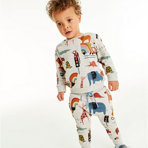 Esaierr Kids Toddler Sweatshirt for Boys Girls 2-7Y Crewneck Fall Winter Sweatsuit Cartoon Printing Sweater Unisex Bottoms Pullover Tops Jumper