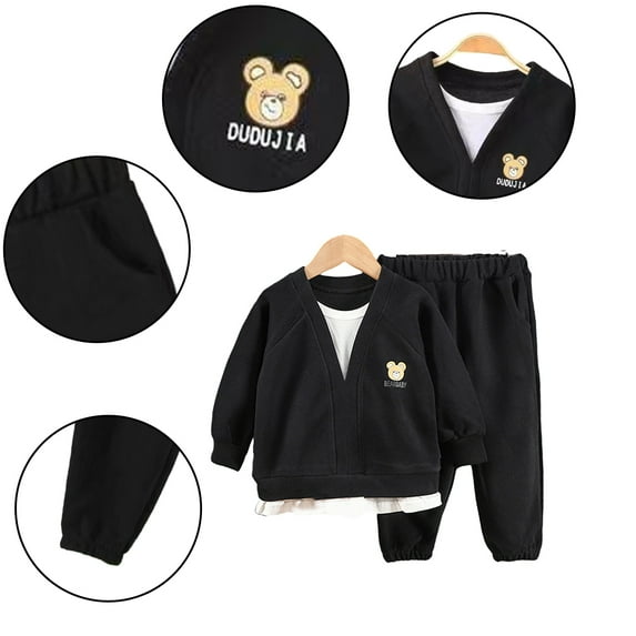 Esaierr Kids Toddler Tracksuits Set for Boys,Baby Spring Autumn Clothes Two Piece Long Sleeve Pullover Sweatshirt+Sweat Pants Infant Boys' Sports Leisure Set,Size 6M-6 Years