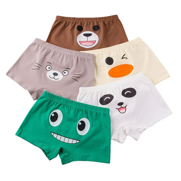 Esaierr Kids Toddler Underwear Brief Cotton Boys Boxer Briefs Underwear Teen Boys Underwear Boxers 5 Pack Size 2-18Years