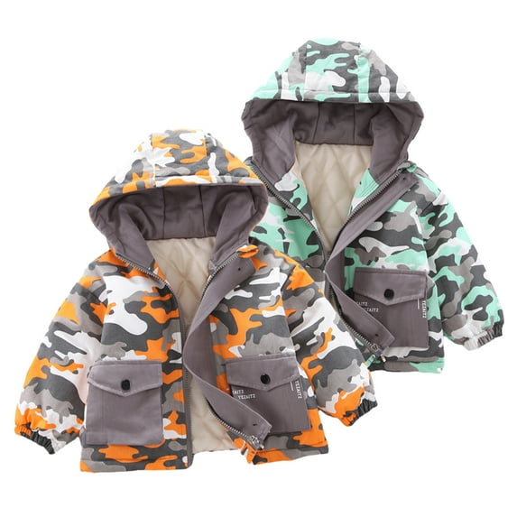 Esaierr Kids Toddler Winter Cotton Outerwear for Boys Girls,9M-6Y Newborn Cotton Jacket Plush Thick Foreign Style Cotton Jacket,Baby Hooded Cotton Jacket